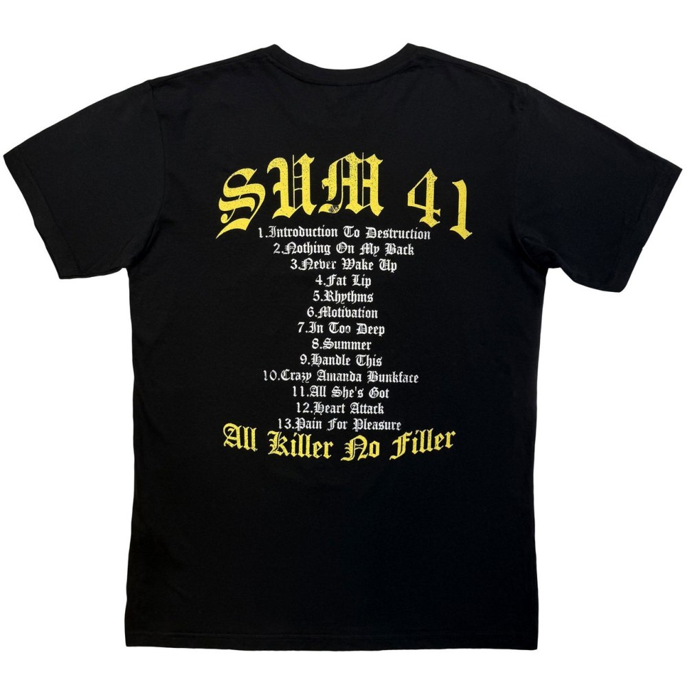 Sum 41 - All Killer No Filler Tracklist Heren Tshirt - Zwart